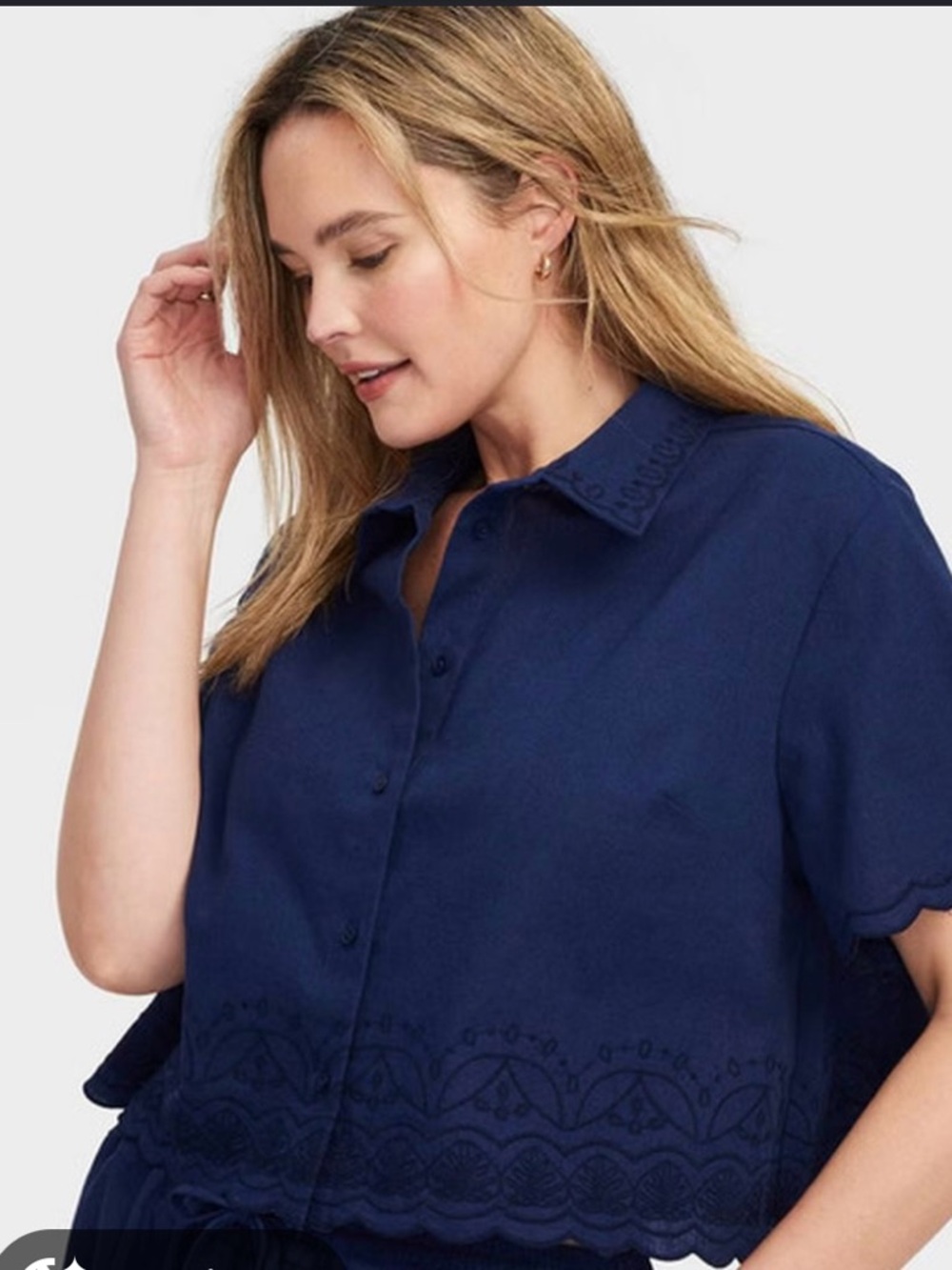 Roller rabbit x Target navy scalloped shirt